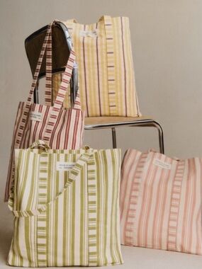 Sezane Striped Tote Bag